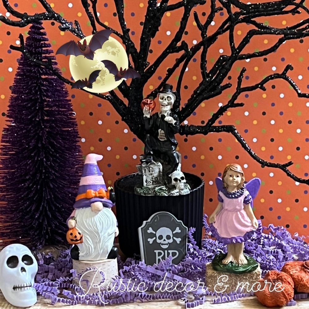 Halloween Gnome & Fairy Tier Tray Decor